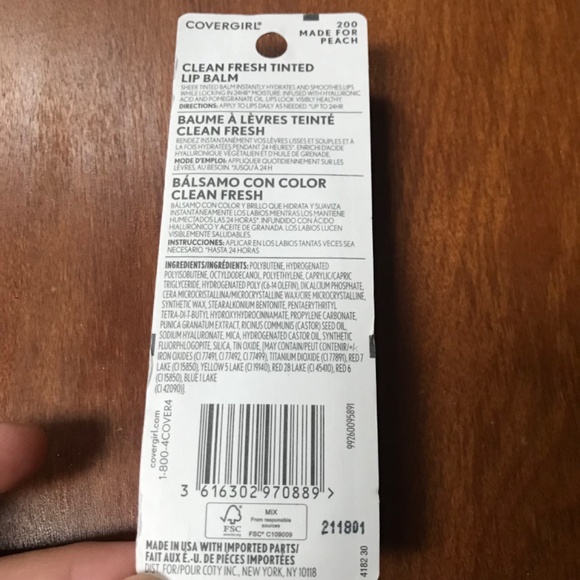 Covergirl Clean Fresh Tinted Lip Balm 200 Made for Peach New/Sealed - Picture 13 of 13